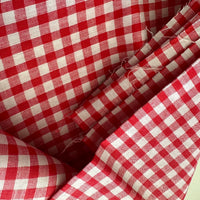 220cms Vintage Cotton Gingham FABRIC RED