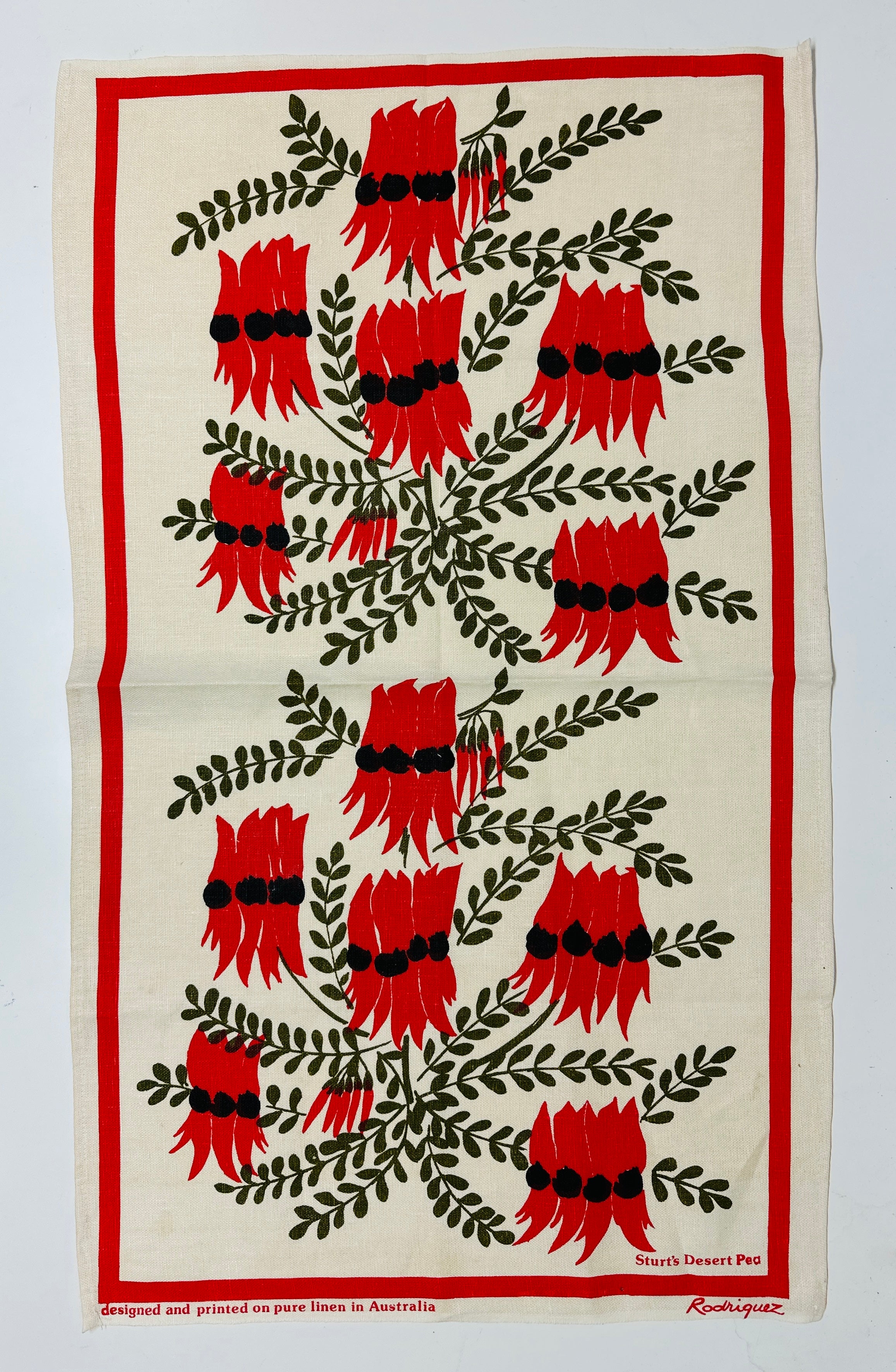 Linen Sturt's Desert Pea TEA TOWEL