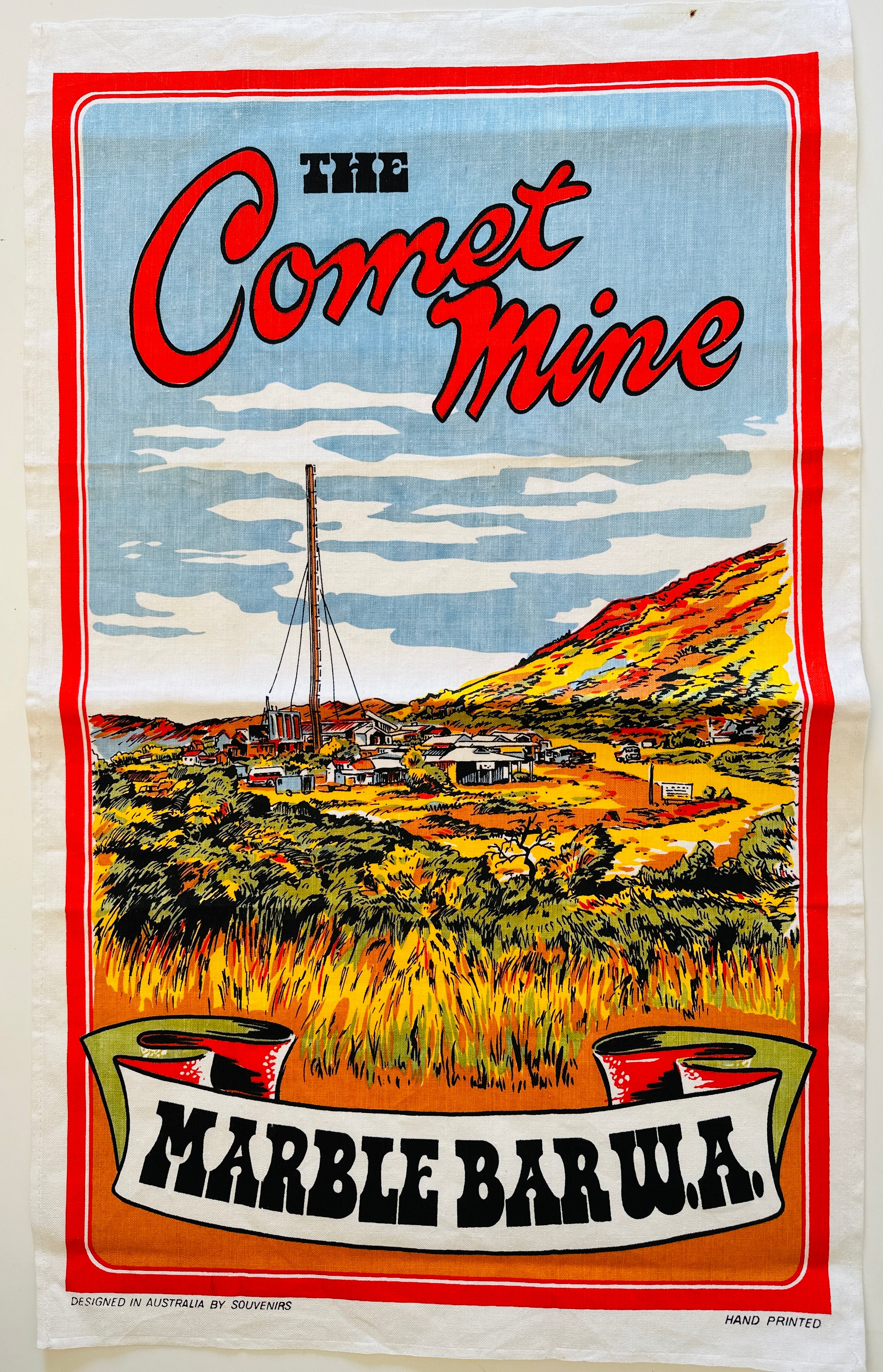 The Comet Minet Souvenir Tea Towel