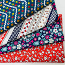 100% Cotton Fabric Bundle Navy Blue & Red