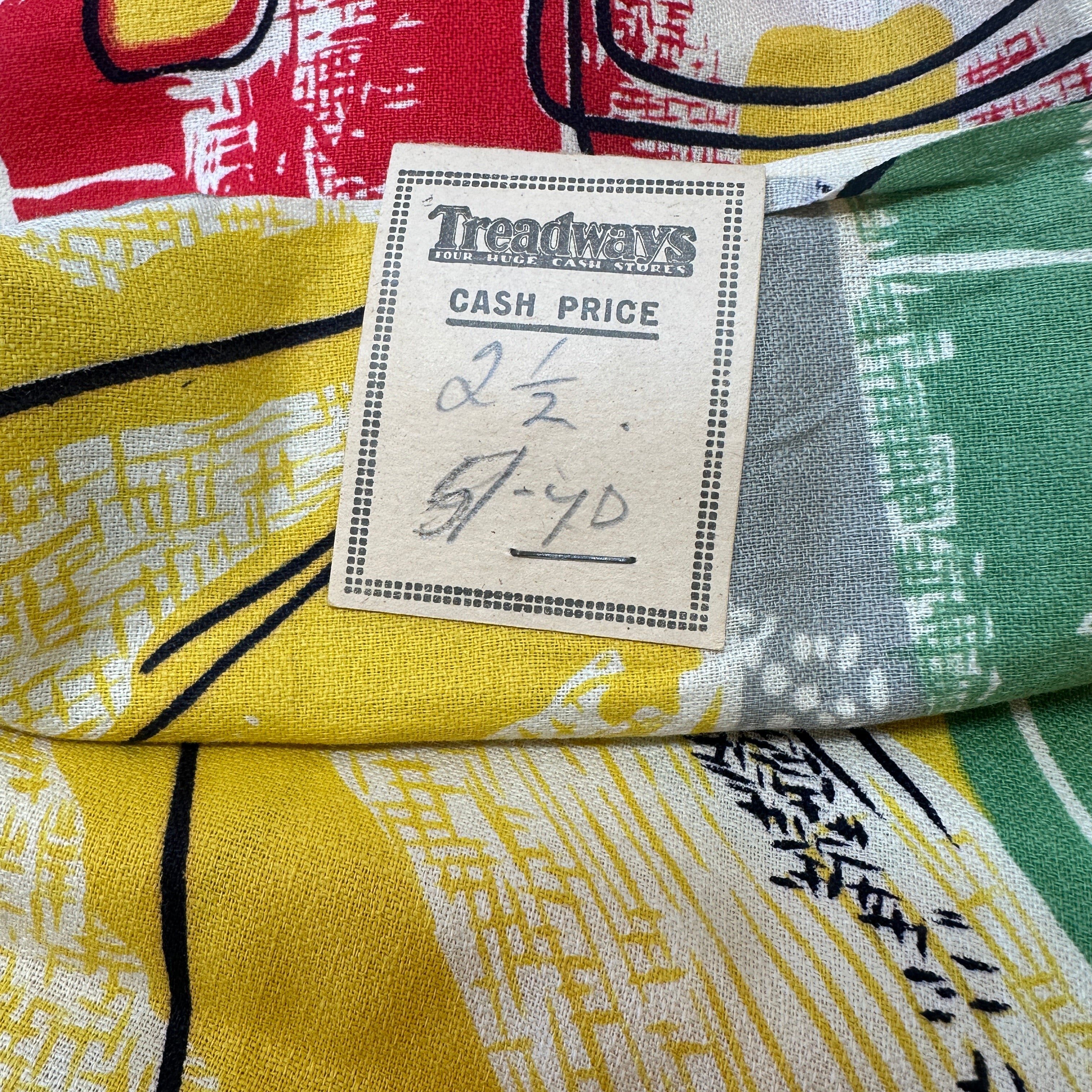 240cms Mid Century Fabric Treadways Original Tag