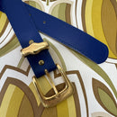 Blue Vintage Belt Gold Buckle