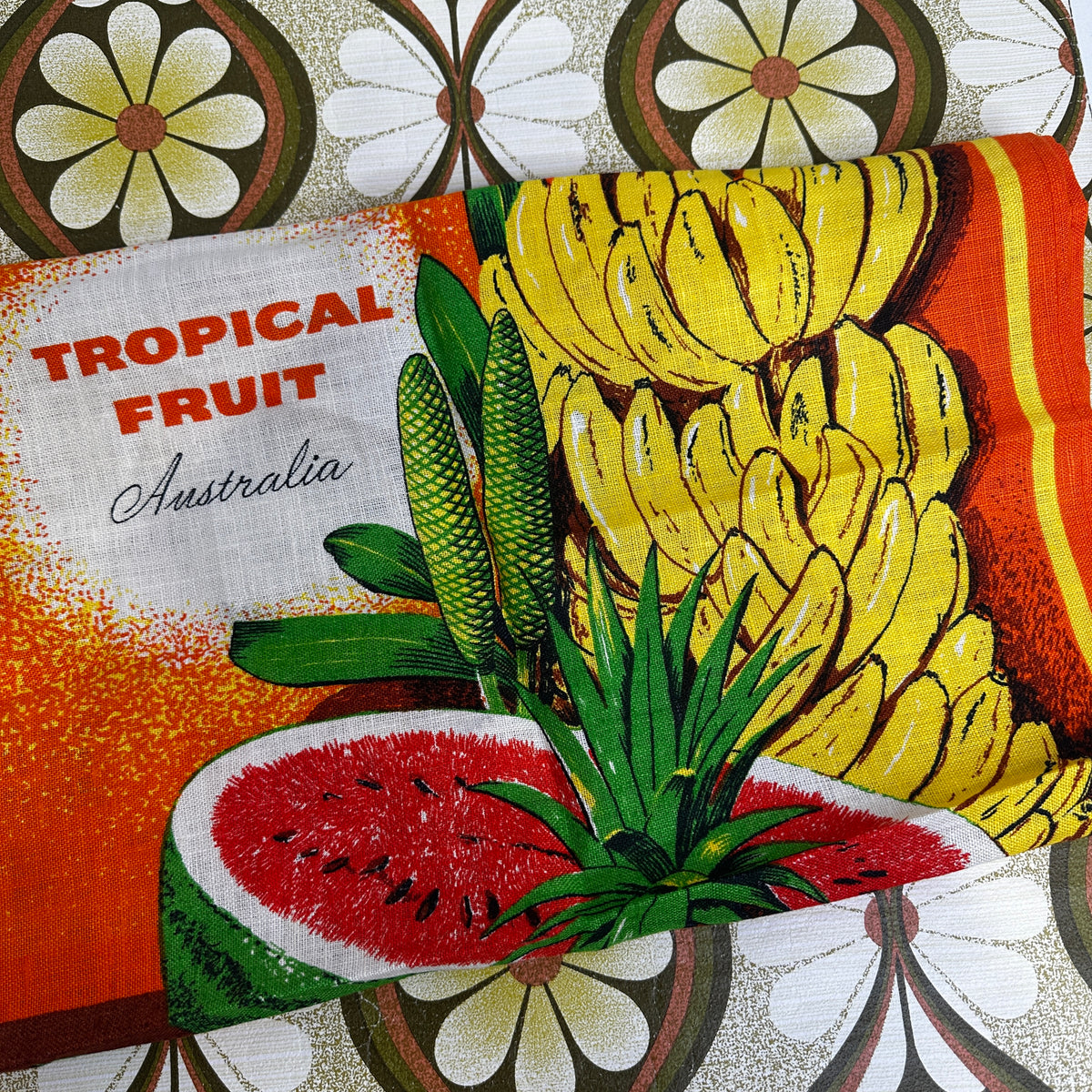 Vintage Tropical Fruit Australia Tea Towel