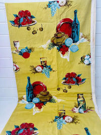 300cms Huge Lot of RETRO Kitsch Curtain Fabric Barckloth