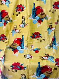 300cms Huge Lot of RETRO Kitsch Curtain Fabric Barckloth