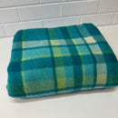 Beautiful Bright Blue Checked Wool Blanket