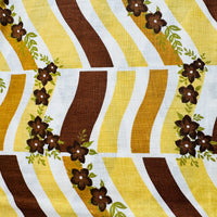 250cms Unused Brown Floral Cotton Craft Sewing VINTAGE