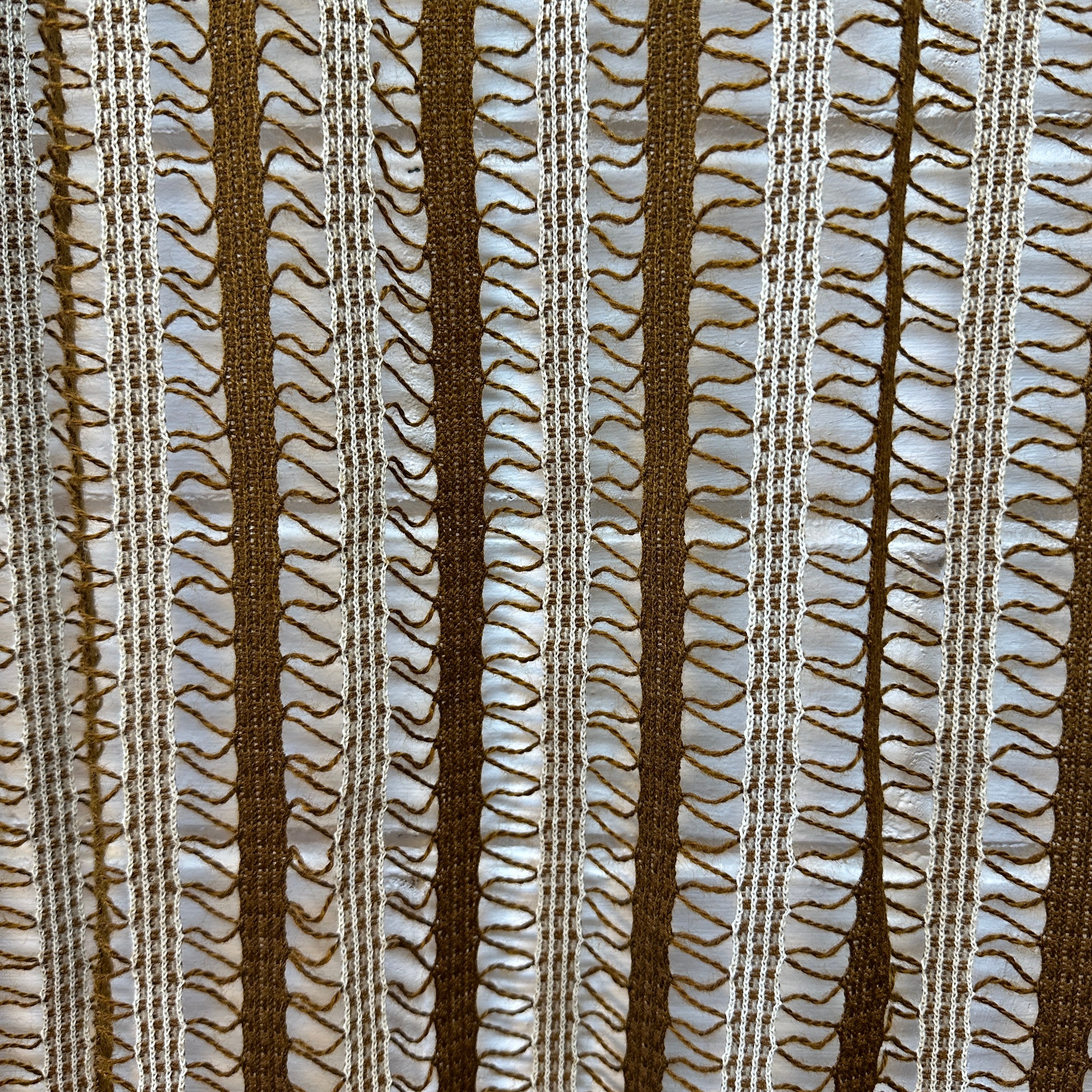 RETRO Brown Netting Curtains PAIR Fabric