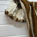 RETRO Brown Netting Curtains PAIR Fabric