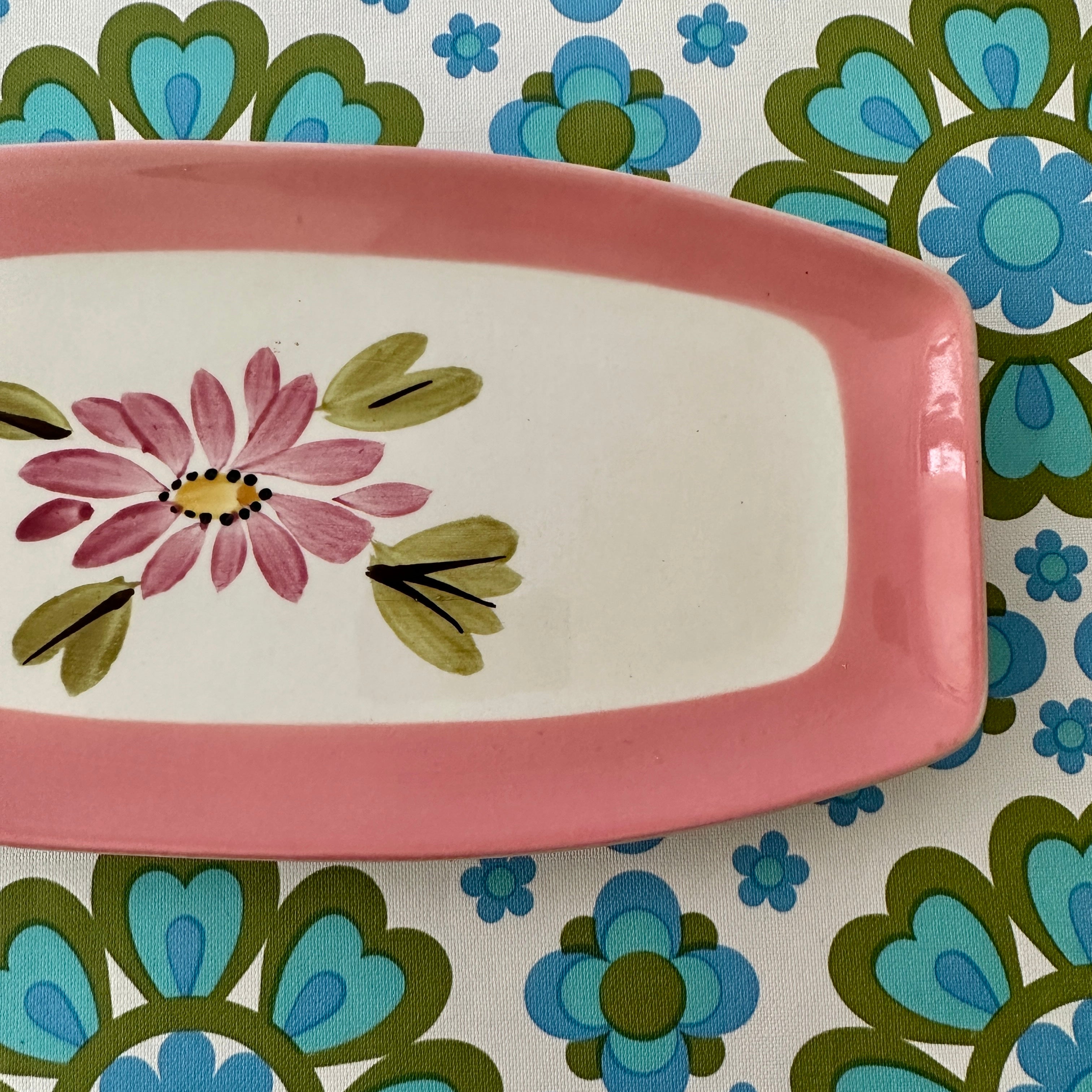 Japan Ironstone Plate Vintage Pink Floral