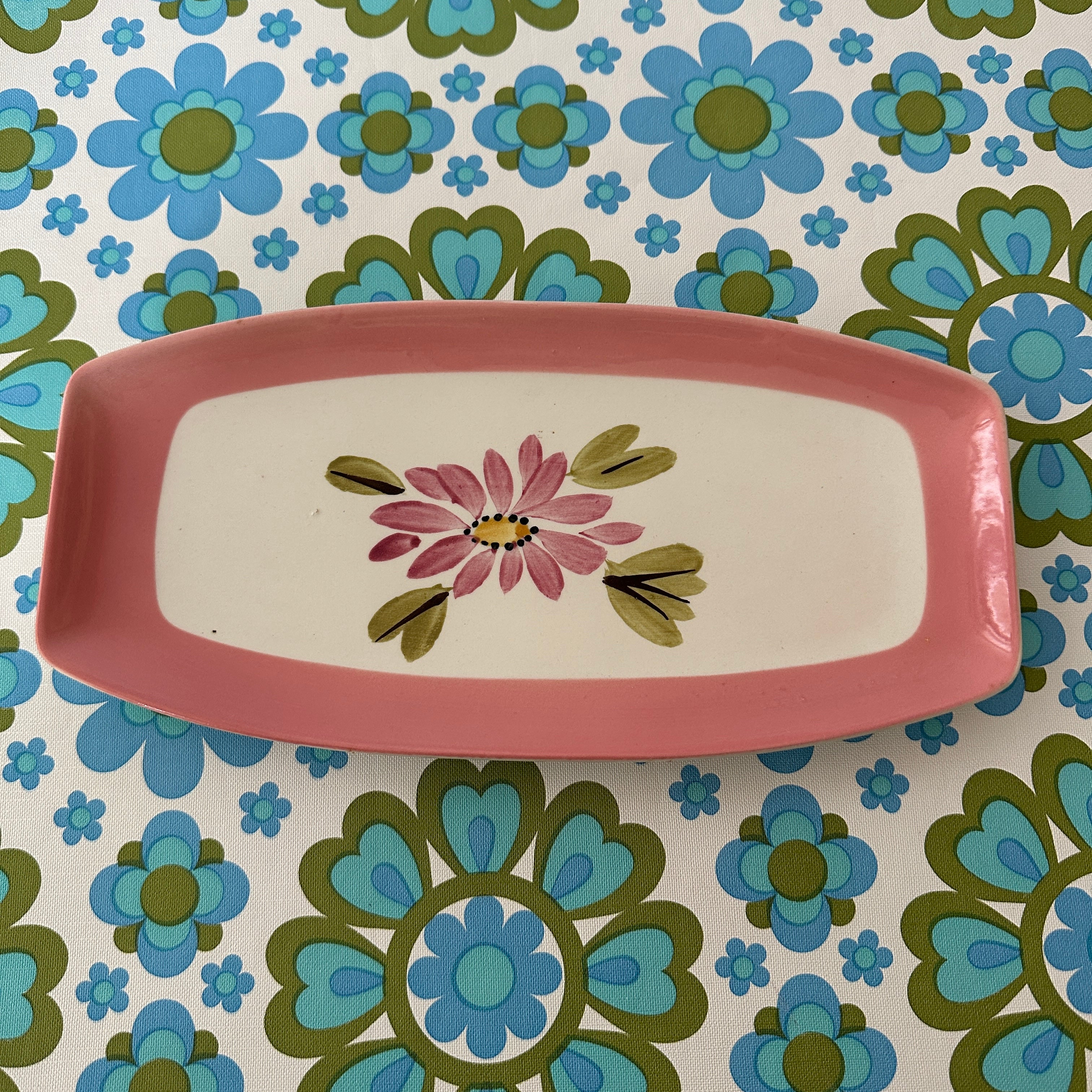 Japan Ironstone Plate Vintage Pink Floral