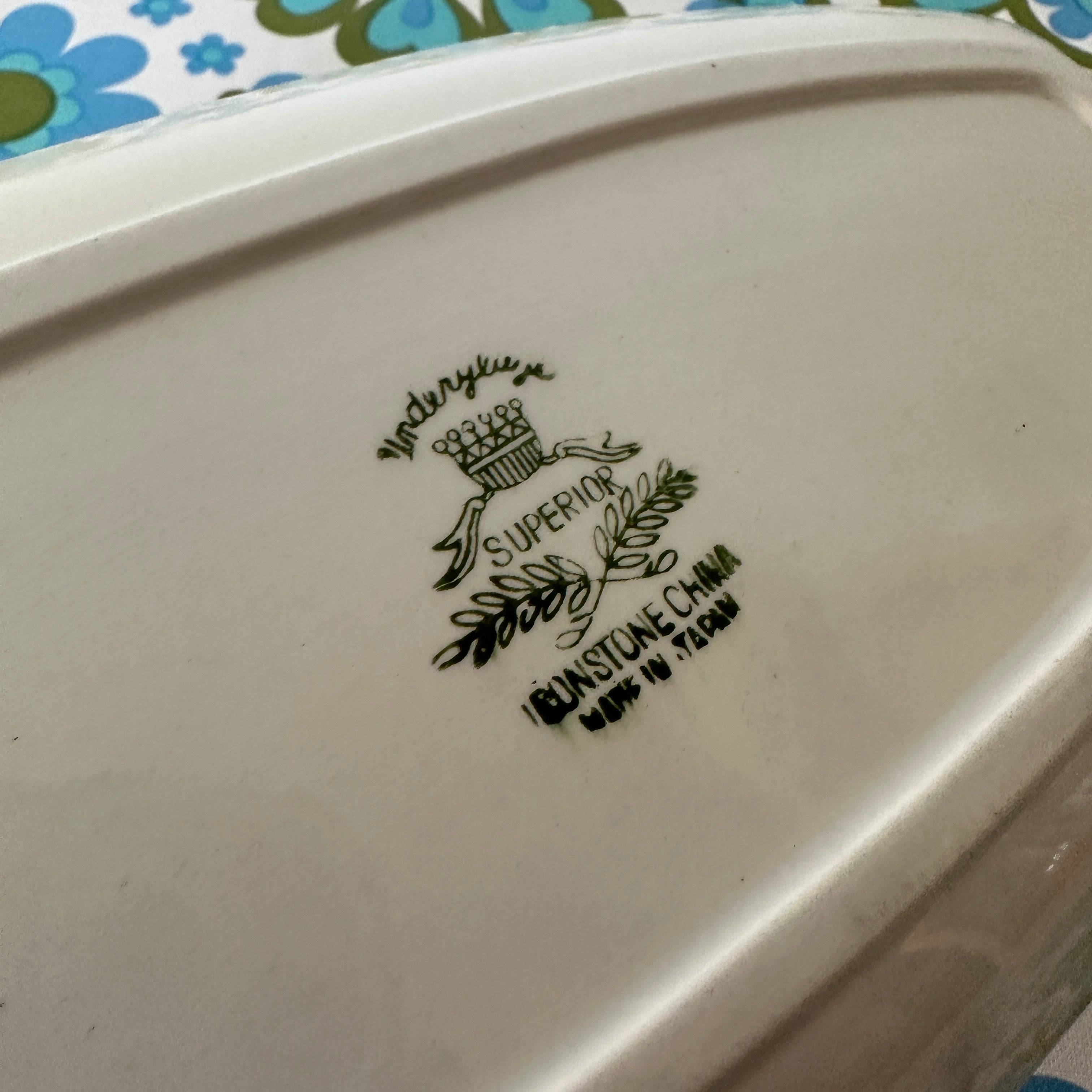 Japan Ironstone Plate Vintage Pink Floral
