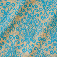 150cms Blue Retro Fabric Bright Loud Print