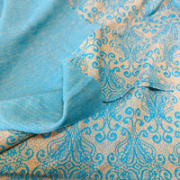 150cms Blue Retro Fabric Bright Loud Print