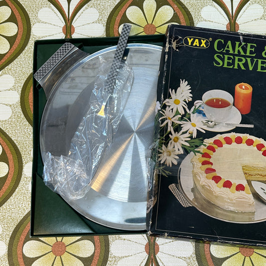 Boxed Vintage Stainless Steel Cake & Pie Server Set