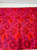 125cms Bright Reds Vintage Floral Fabric Silk