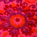 125cms Bright Reds Vintage Floral Fabric Silk
