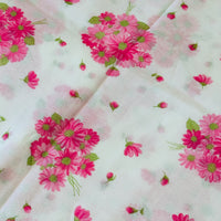 350cms Sweet Floral Fabric Large Pink Flowers