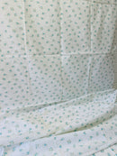220cms Bright White Floral Fabric VIntage Cotton