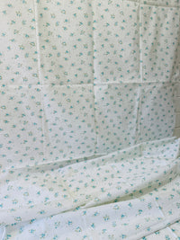 220cms Bright White Floral Fabric VIntage Cotton
