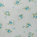 220cms Bright White Floral Fabric VIntage Cotton