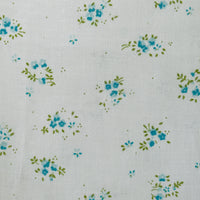 220cms Bright White Floral Fabric VIntage Cotton