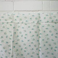 220cms Bright White Floral Fabric VIntage Cotton