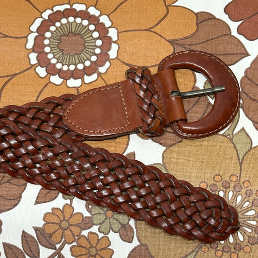 Beautiful Brown Woven Belt Leather