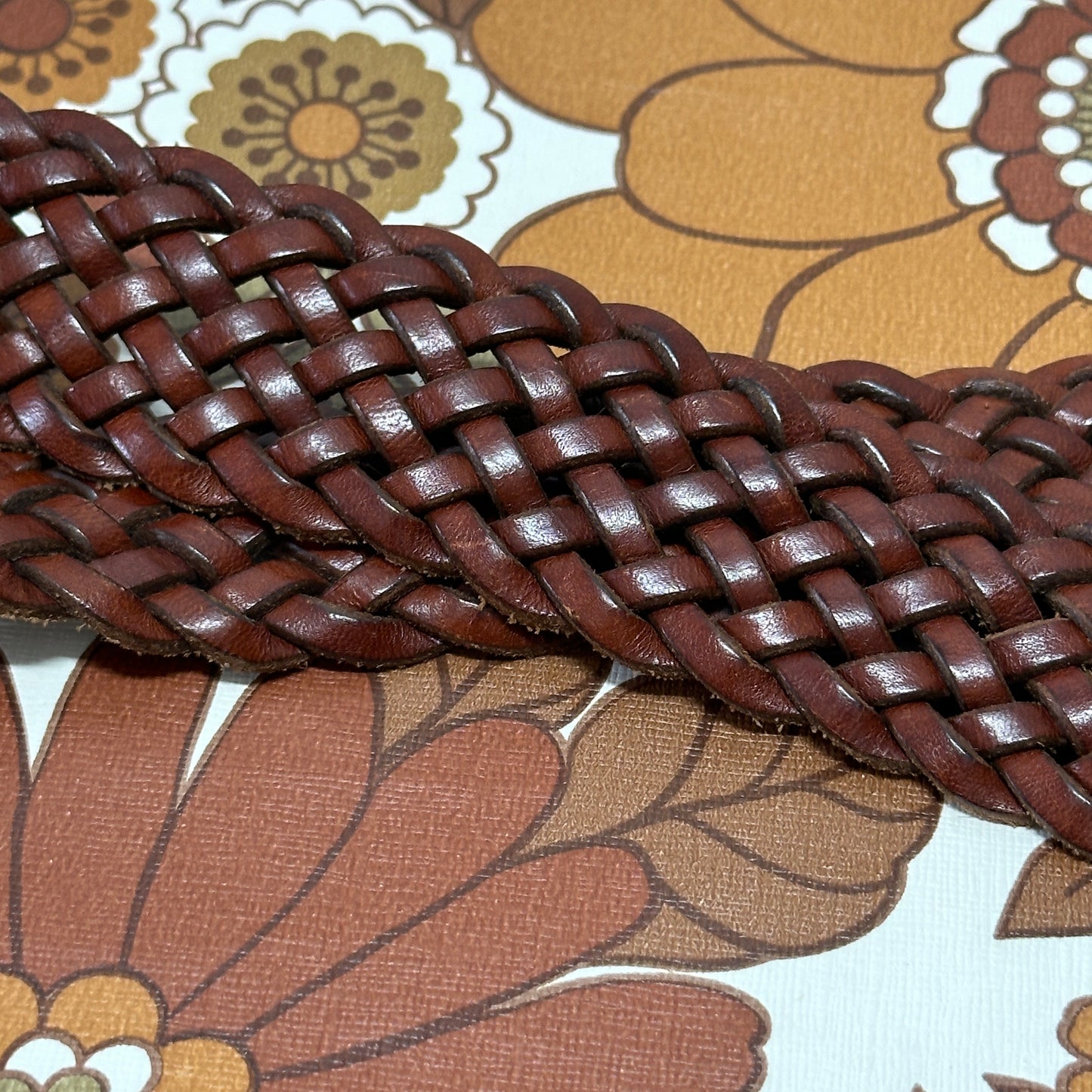 Beautiful Brown Woven Belt Leather