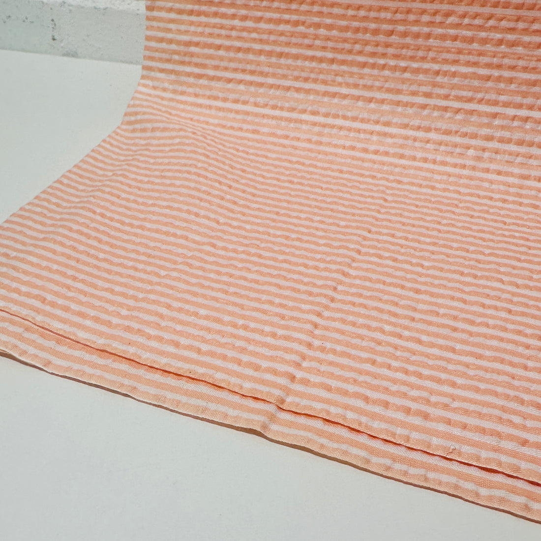 260cms Apricot & White Stripes Fabric Waffle