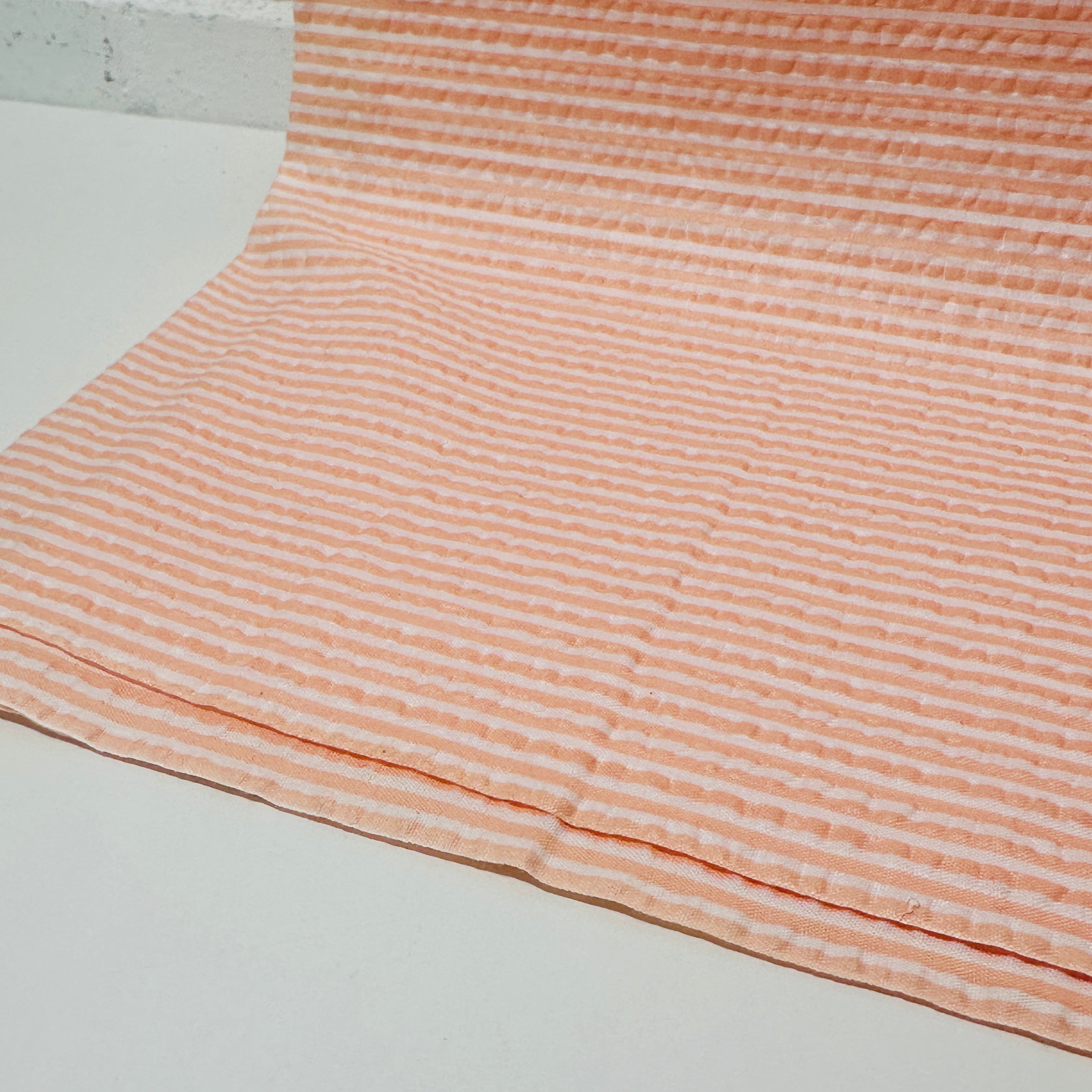 260cms Apricot & White Stripes Fabric Waffle