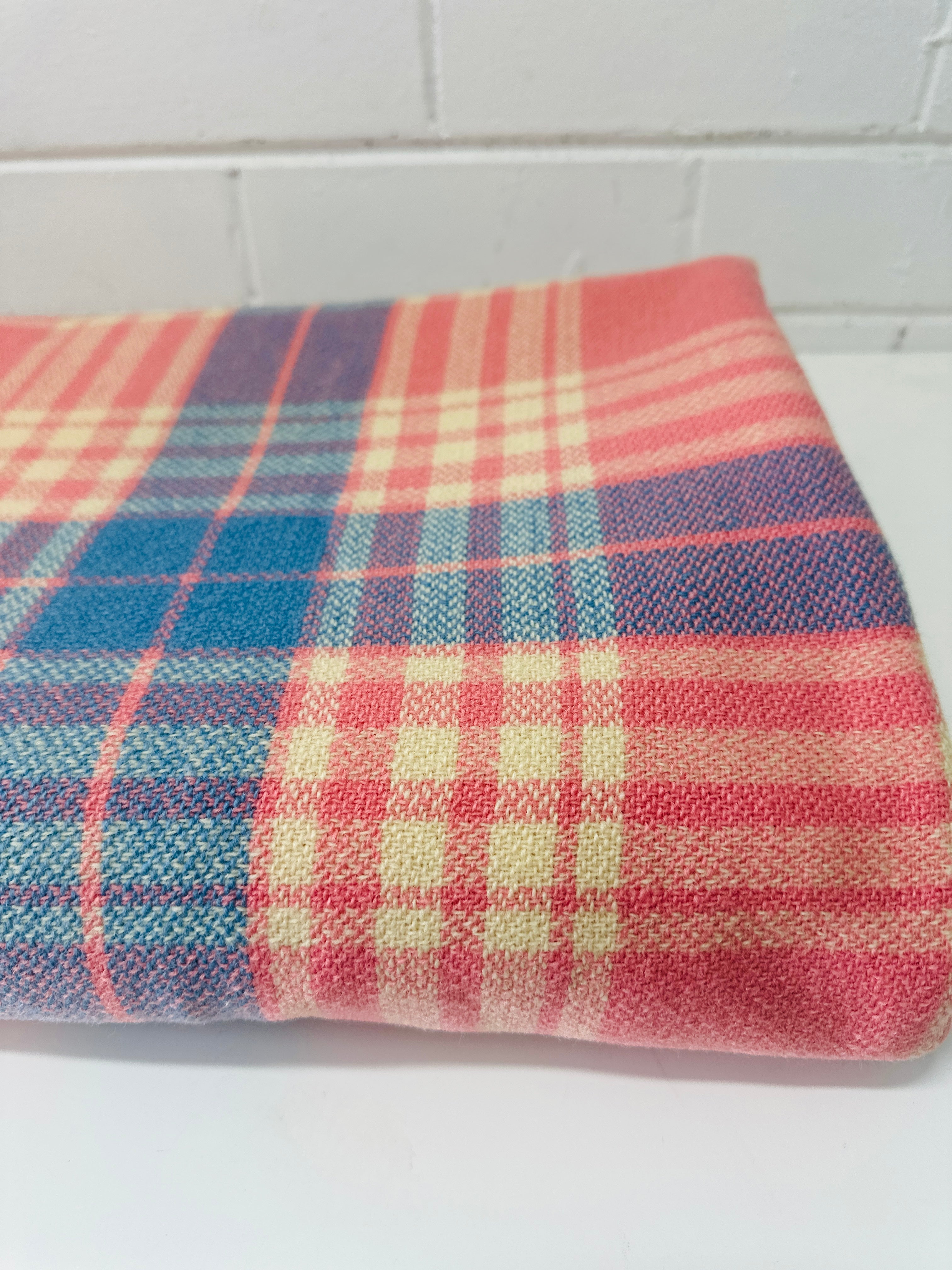 Cute Pink & Blue Blanket WOOL