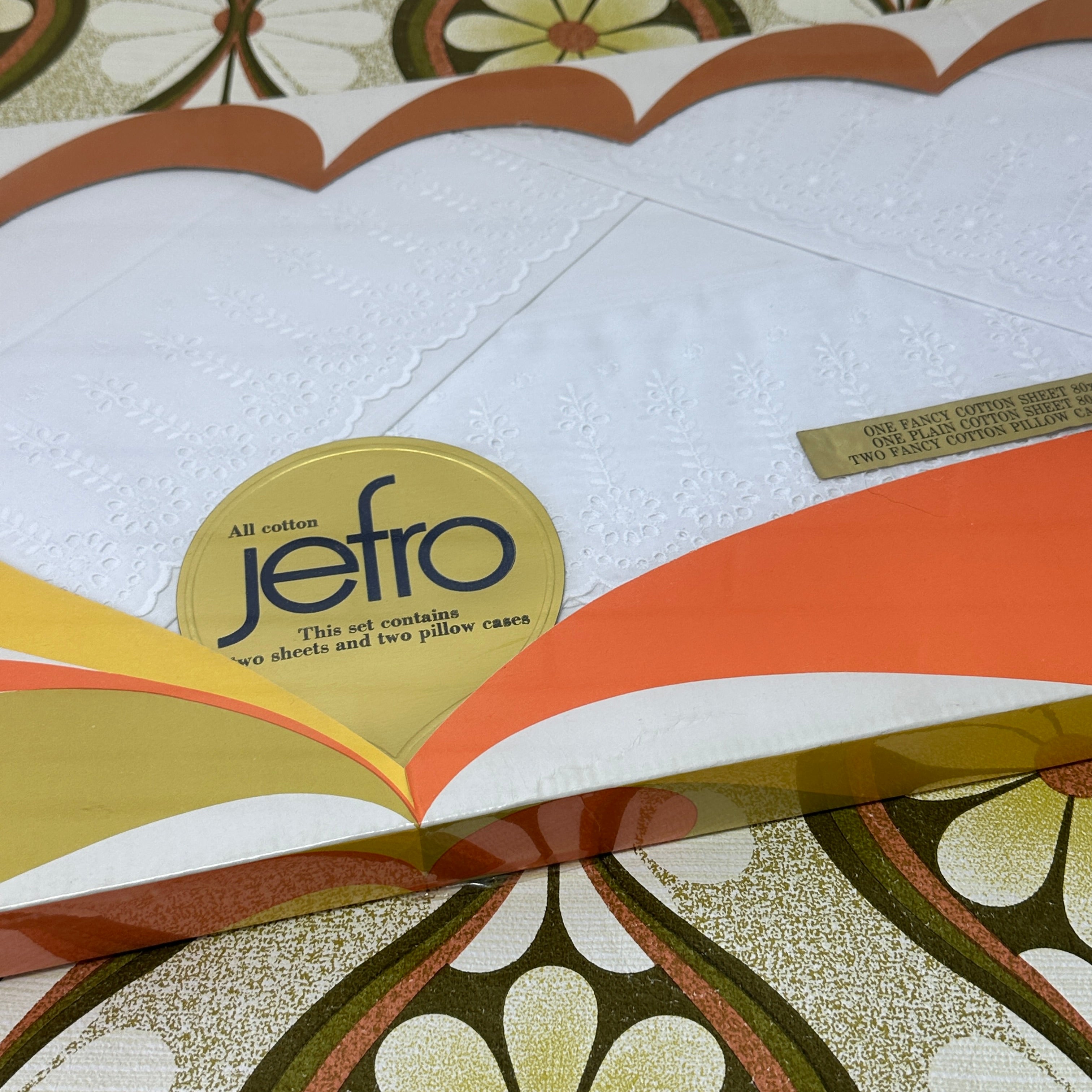 Retro Boxed 100% Cotton Sheet Set Pillow Cases Flat Sheet