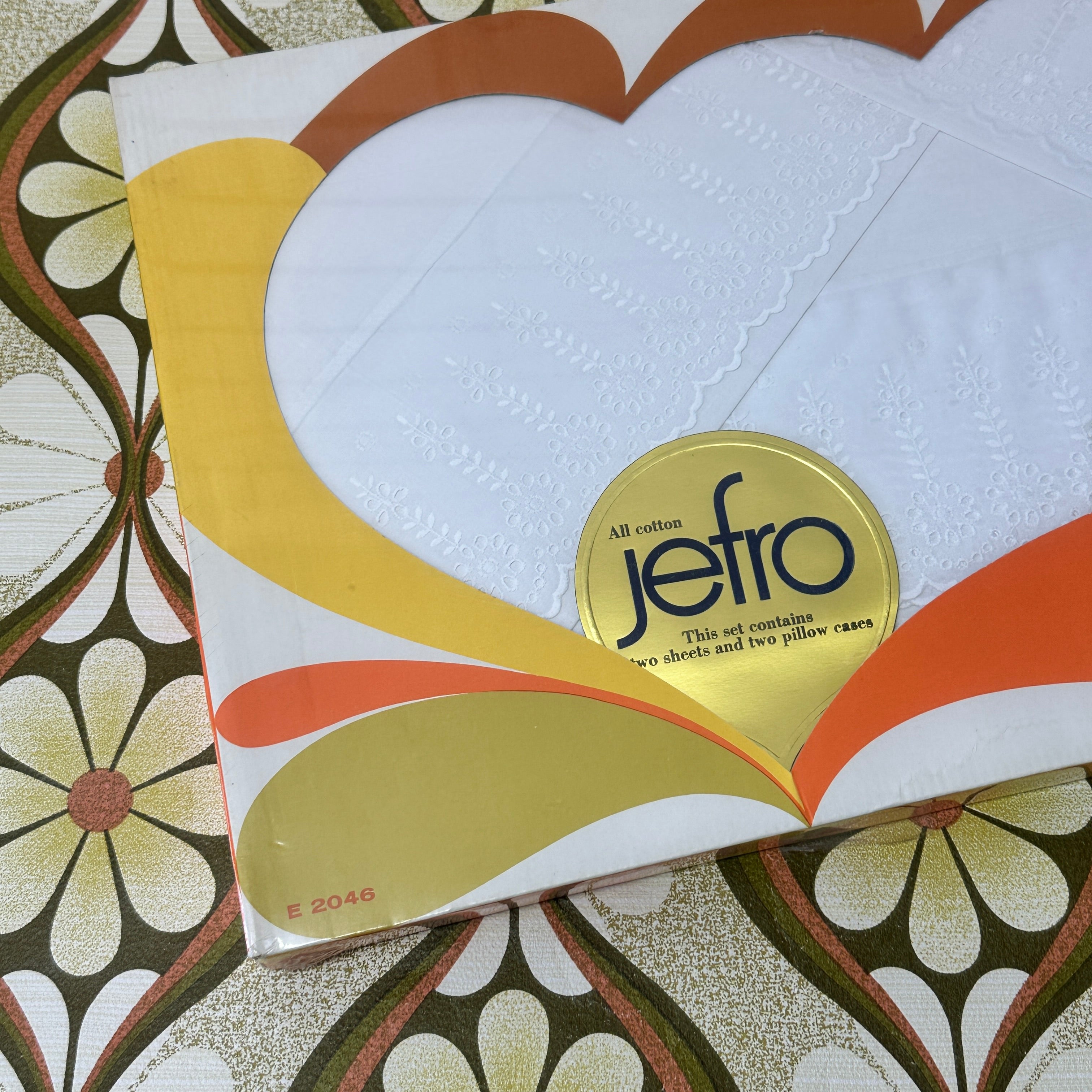 Retro Boxed 100% Cotton Sheet Set Pillow Cases Flat Sheet