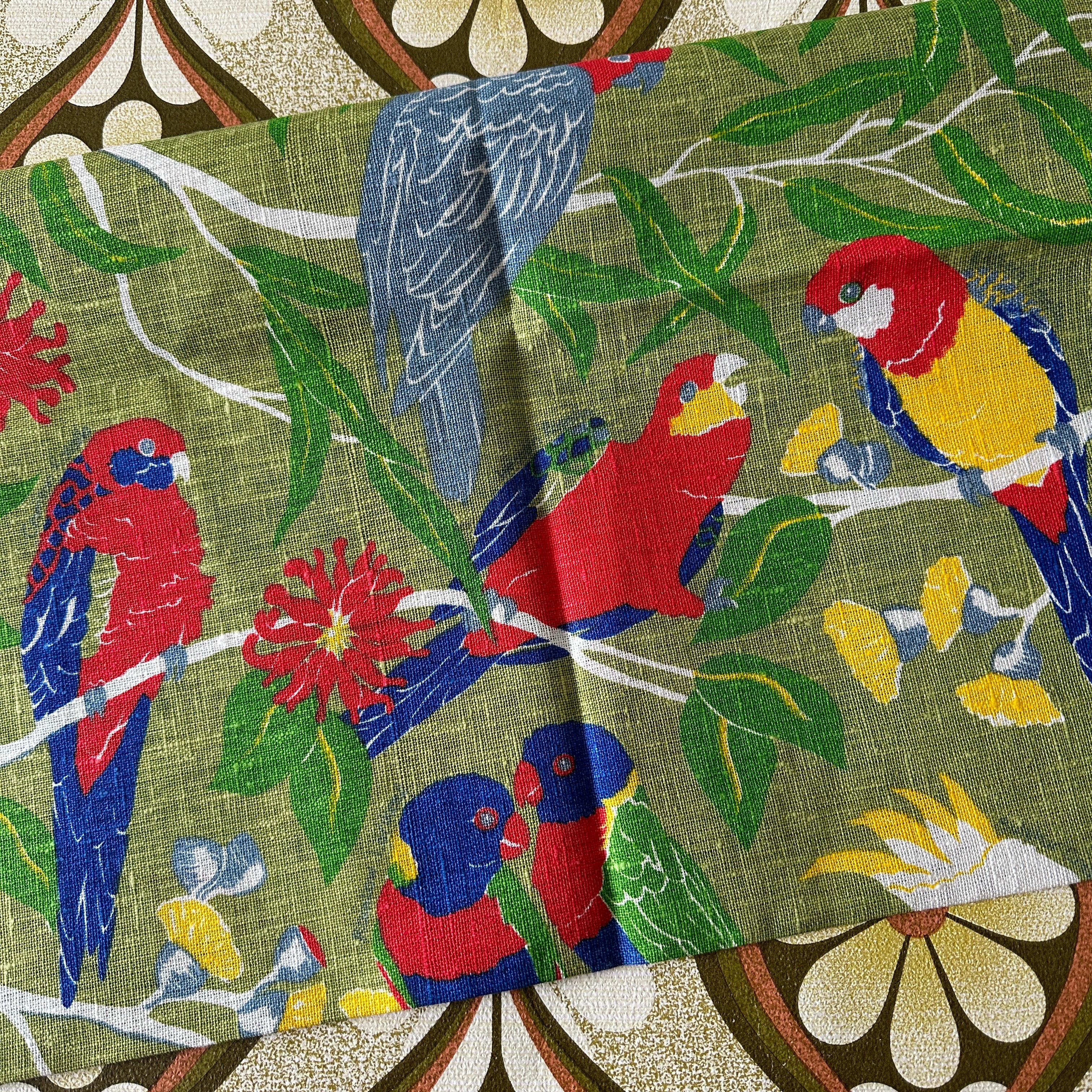 UNUSED Rodriguez Tea Towel People Pure Linen Australian Native Birds