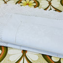 Crisp White Vintage Linen Tablecloth