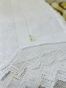 Crisp White Vintage Linen Tablecloth