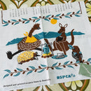 With Tags UNUSED Rodriguez Tea Towel People Pure Linen Australian 1997