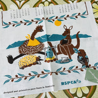 With Tags UNUSED Rodriguez Tea Towel People Pure Linen Australian 1997