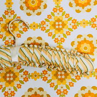 Vintage Floral Fabric Coat Hanger | Ruffled Stripe