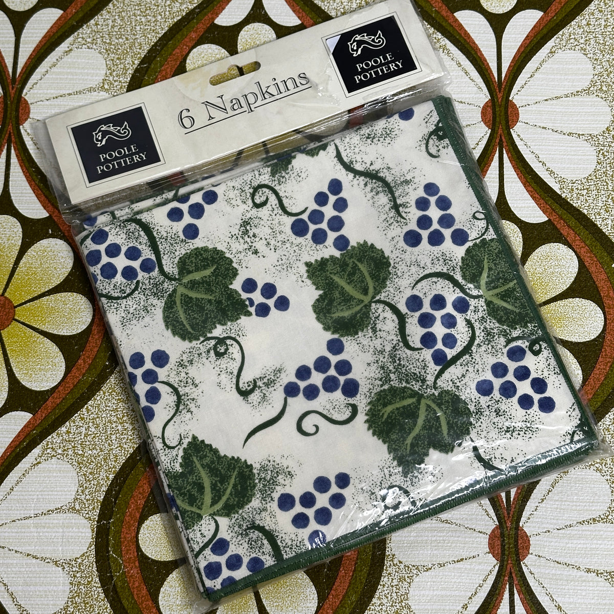 Vintage Poole Pottery Cotton Napkins | Set of 6