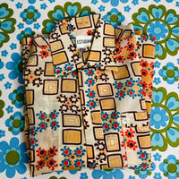 Vintage Kids Cotton Shirt | 70s Floral Power Print