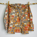 Vintage Kids Cotton Shirt | 70s Floral Power Print