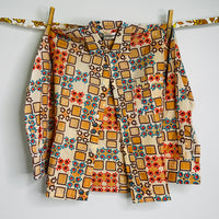 Vintage Kids Cotton Shirt | 70s Floral Power Print