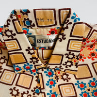 Vintage Kids Cotton Shirt | 70s Floral Power Print