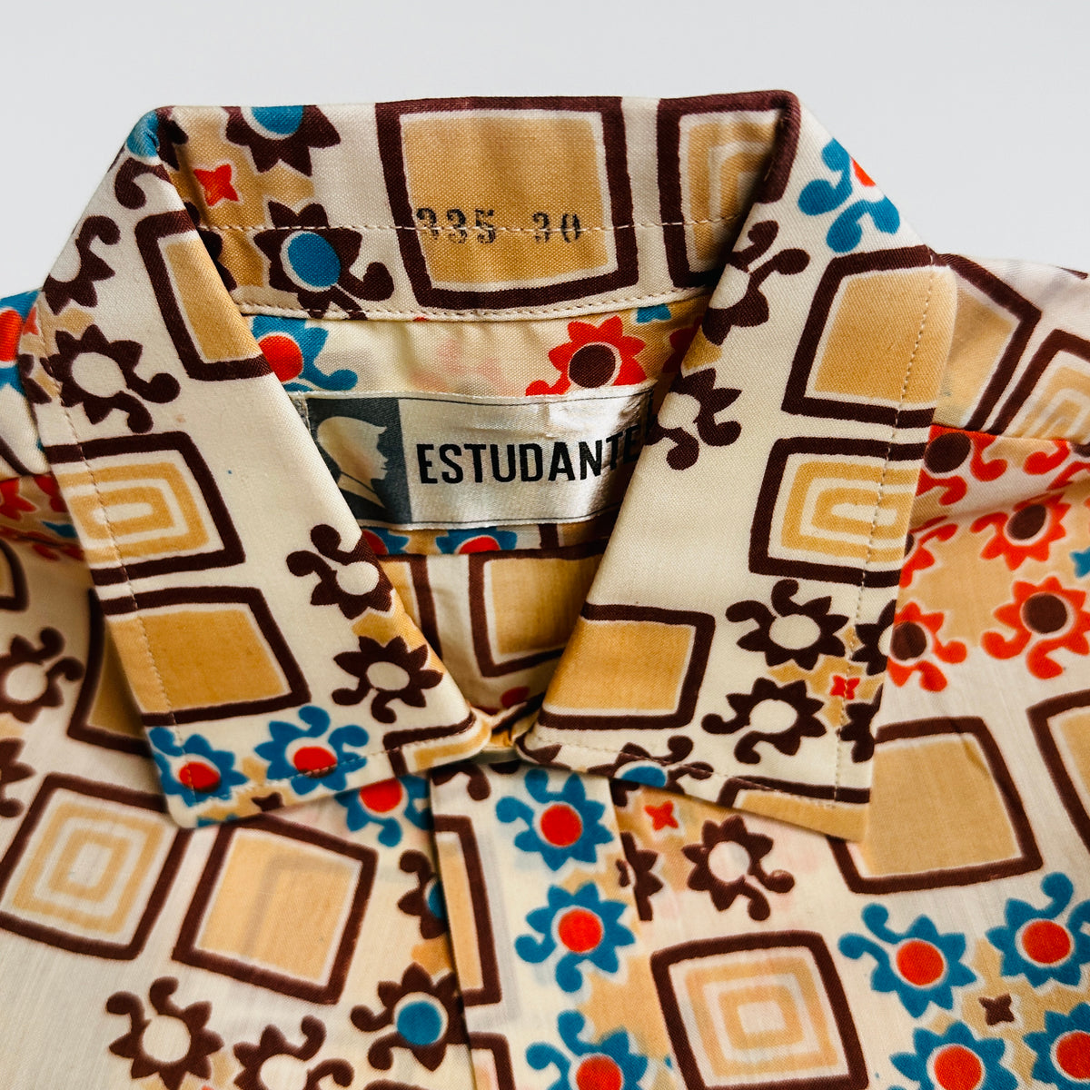 Vintage Kids Cotton Shirt | 70s Floral Power Print