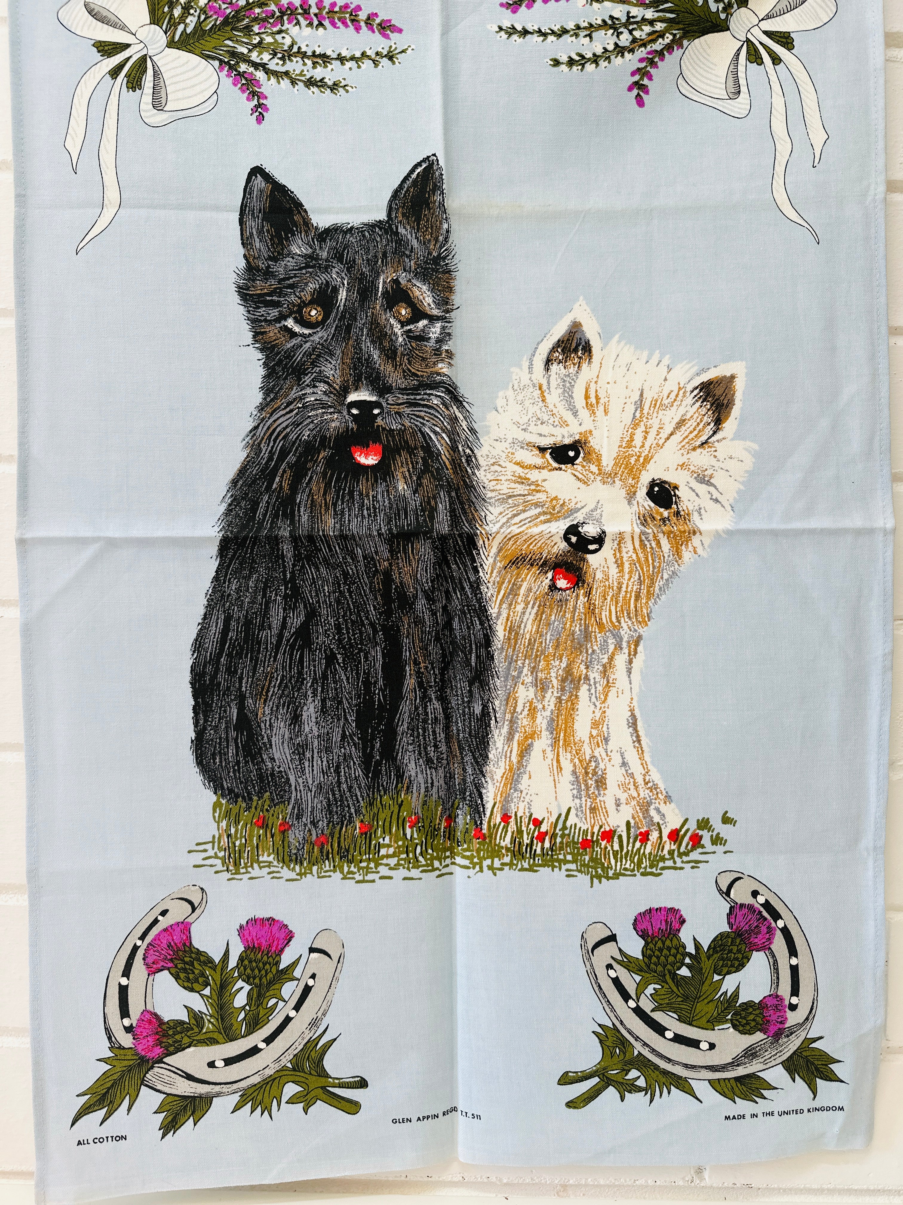 Made in UK Dogs Cotton Tea Towel