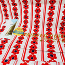 200cms All Cotton Vintage Red & Blue Floral Fabric