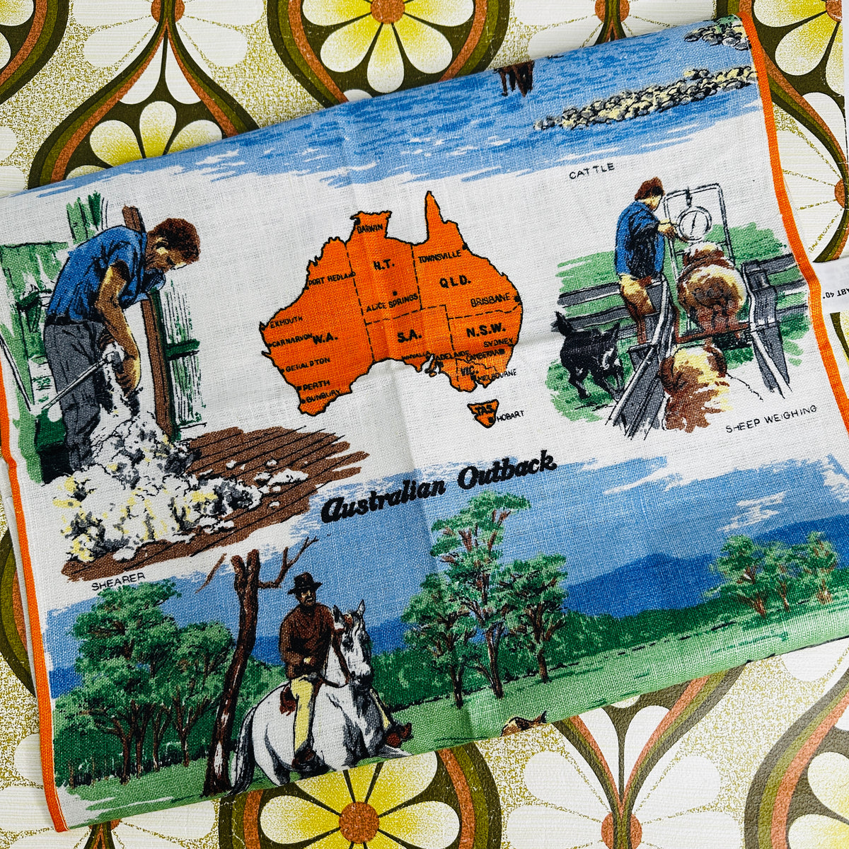Vintage Australian Outback Tea Towel | New
