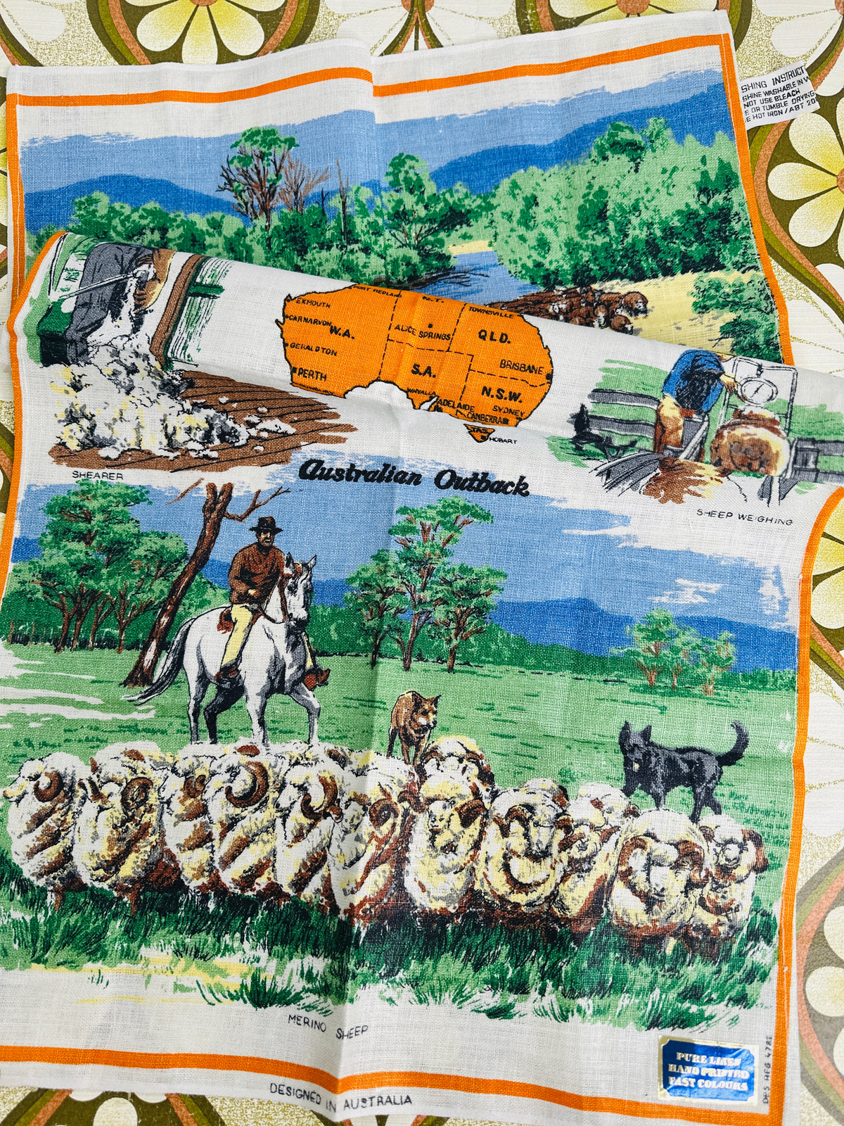 Vintage Australian Outback Tea Towel | New